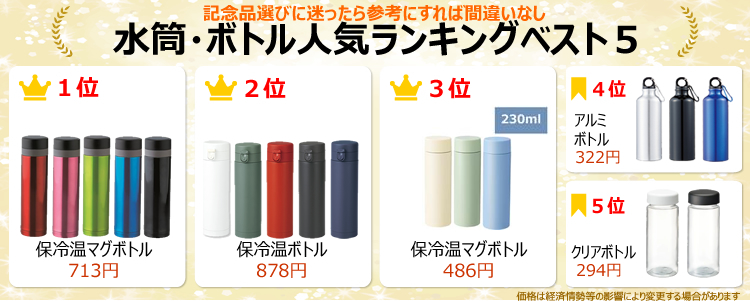 プレゼント用水筒・ボトル人気ランキングベスト５
