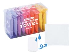 携帯して安心！水でもどる圧縮タオル(10個入り)　1箱