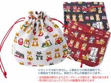 柴犬縁起柄 小丸巾着 1個