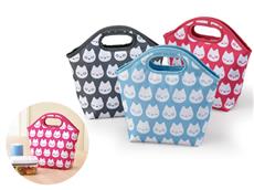 【在庫限り】ネコ柄カラフル保冷トート　1個